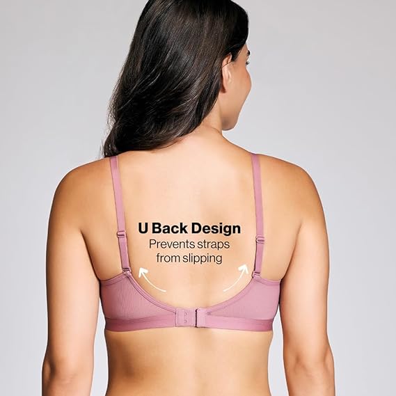 NYKD Women’s Cotton Lightly Padded Seamless Wire-Free Everyday T-Shirt Bra 3/4th Coverage, Daily Use – NYB003